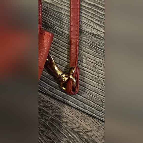 Vintage Red Leather Orvis Shoulder Purse Clutch With Removable Straps - Picture 6 of 10